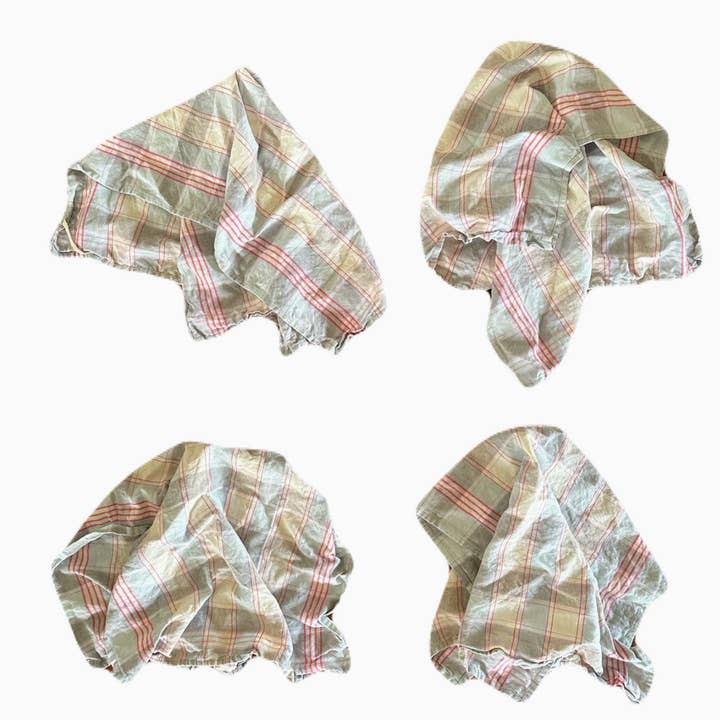 By the sea organics - Wholesale Dinner & Cloth Napkin - COUNTRY PLAID LINEN NAPKIN SET