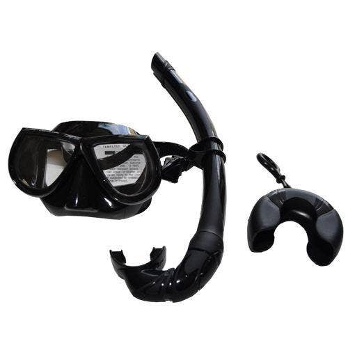 Conjunto de Máscara de Mergulho Livre de Baixo Volume em Silicone Preto & Snorkel Nautilus por atacado de Scuba Choice