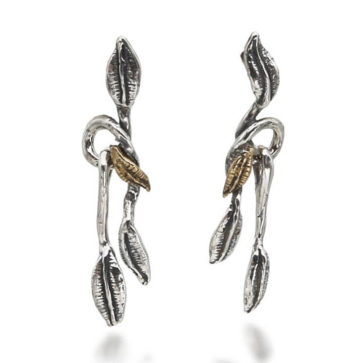 Pendientes colgantes Reina plata 925 y bronce - ORA035 para venta al por mayor de Mandile Gioielli