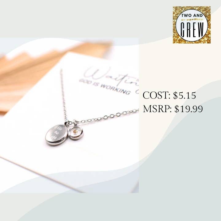 Two and Crew - Faith Based Jewelry & Gifts - Wholesale Pendant/Charm Necklace - Mustard Seed Faith Necklace, Be the Light Christian Jewelry1