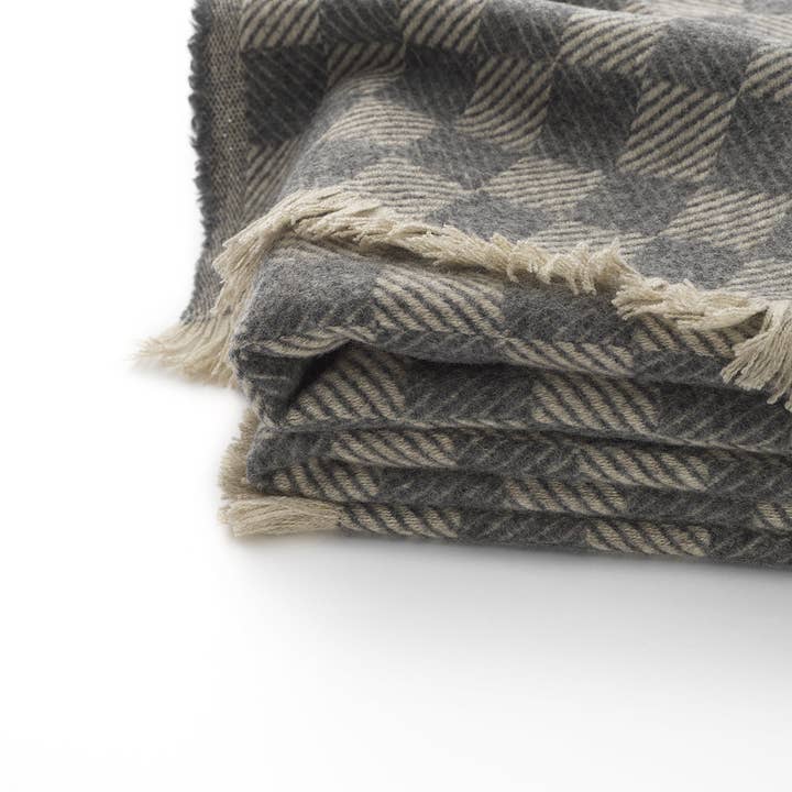 Bottoli - Wholesale Throw Blanket - Plaid vegetable dyed - Cashmere Wool - CHECKMATE2