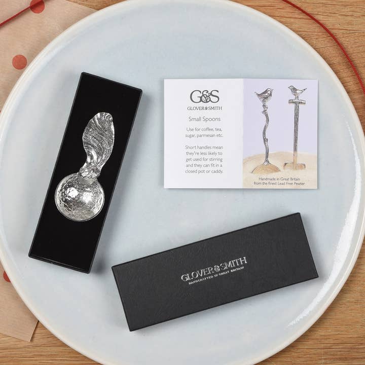Glover & Smith - Wholesale Kitchen spoon - Sycamore Seed Small Pewter Sugar Spoon2
