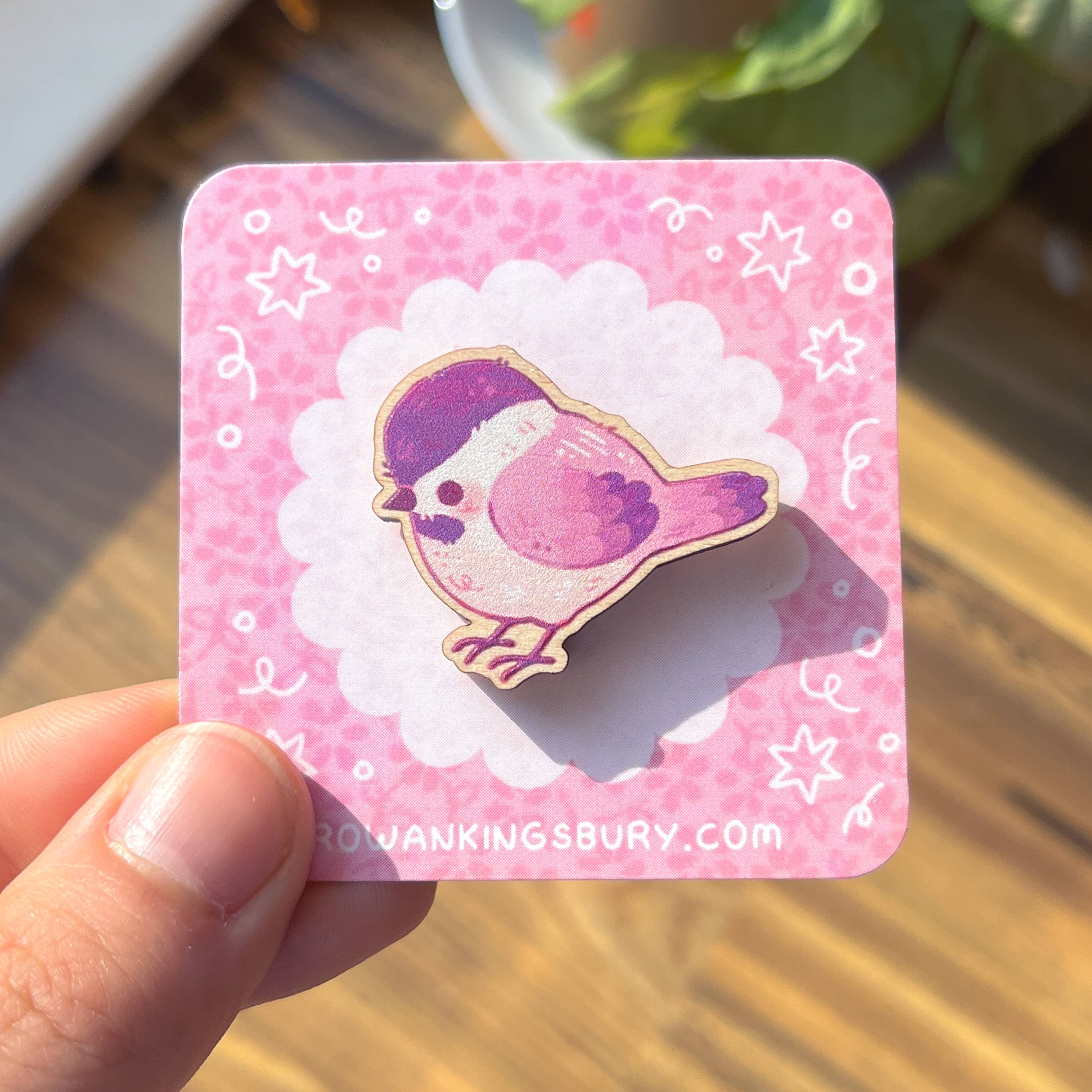 Rowan Kingsbury - Wholesale Lapel Pin/Button - Chickadee Wooden Pin