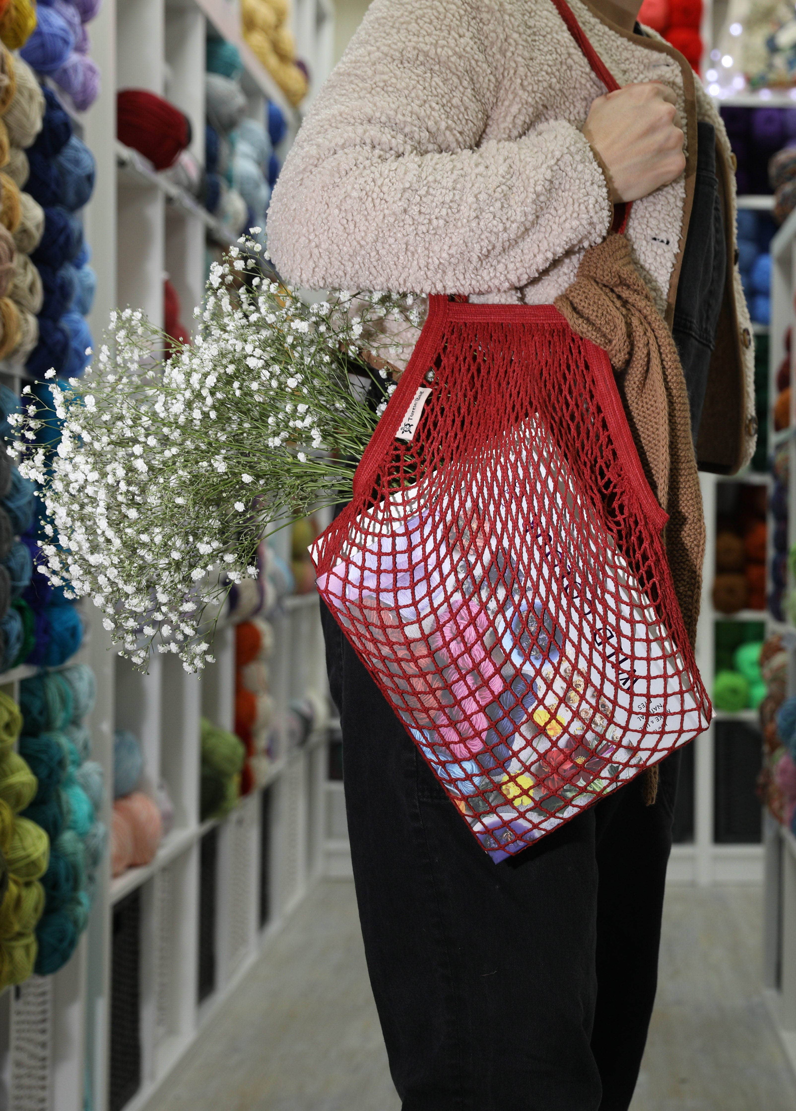 Turtle Bags - Wholesale Grocery/Shopping Bag - Botanicals Long Handled String Bag / Eco Bags/ Market Bags6