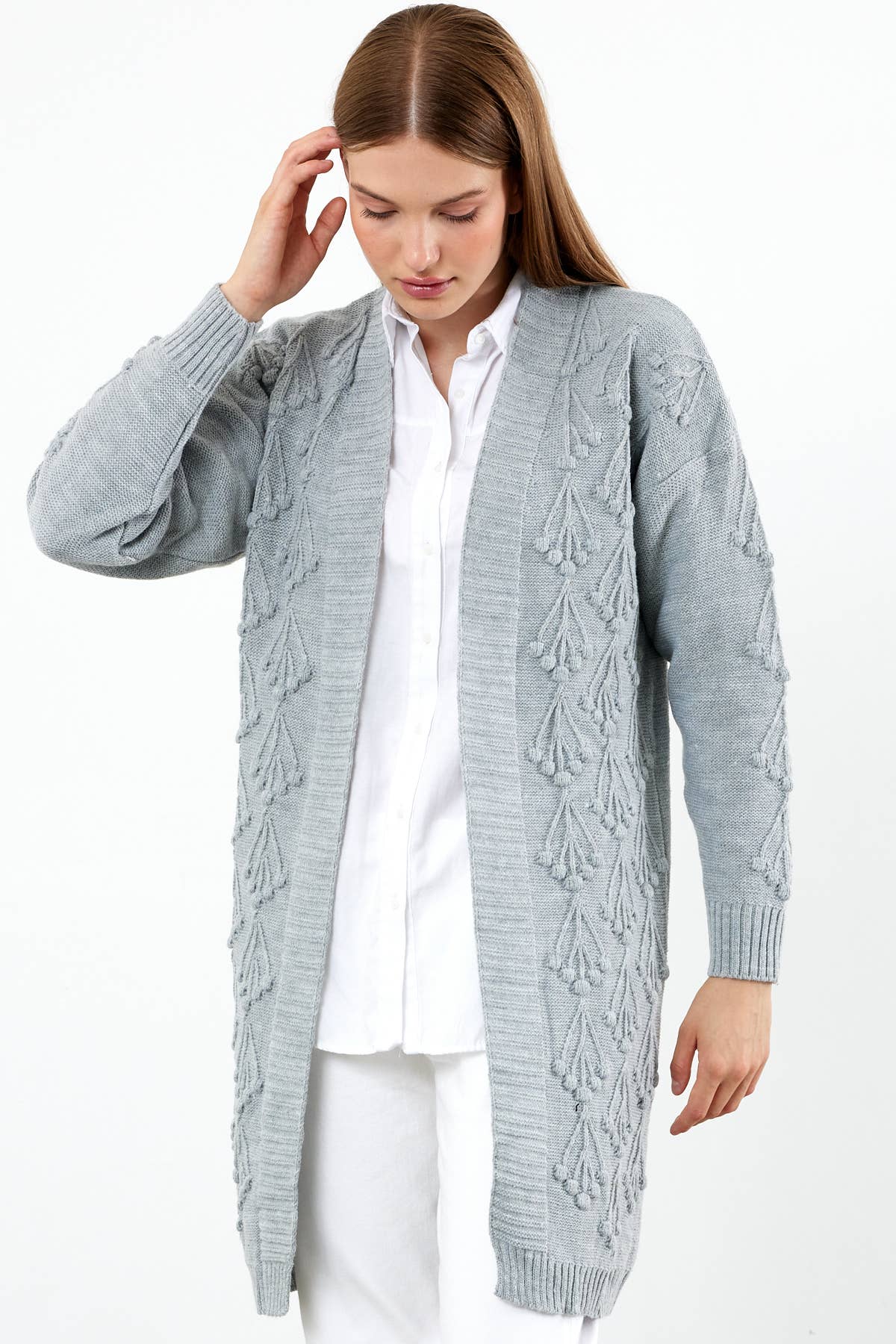 VAV NEW YORK – wholesale Kofta - Dam – Lång stickad kofta medellång stickad cardigan 372010