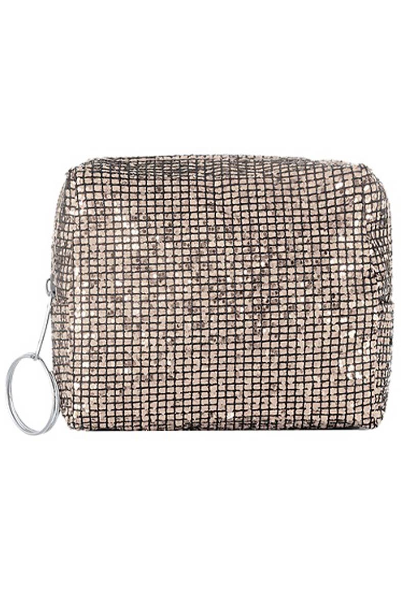 Cap Zone - Wholesale Coin Purse - Women's - Mini Metallic Bling Glitter Cubic Coin Pouch Bag1