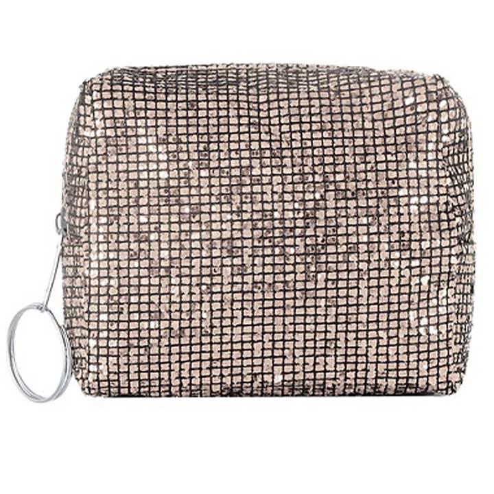Cap Zone - Wholesale Coin Purse - Women's - Mini Metallic Bling Glitter Cubic Coin Pouch Bag1