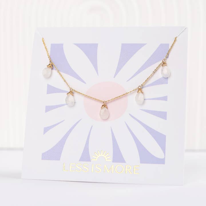 Moonstone Drop Confetti Bracelet (Gold or Silver) for wholesale by Less is More