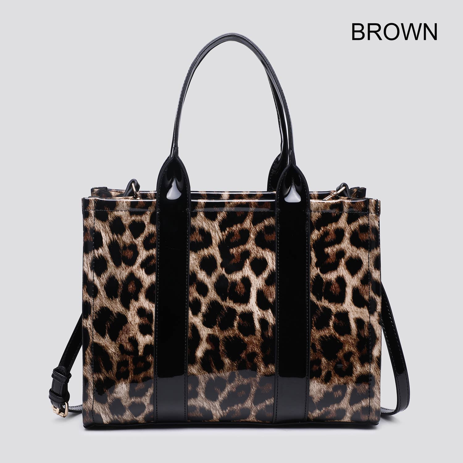 House of Milano - Wholesale Tote Bag - Women's - Leopard Print Patent Tote Bag # 254591