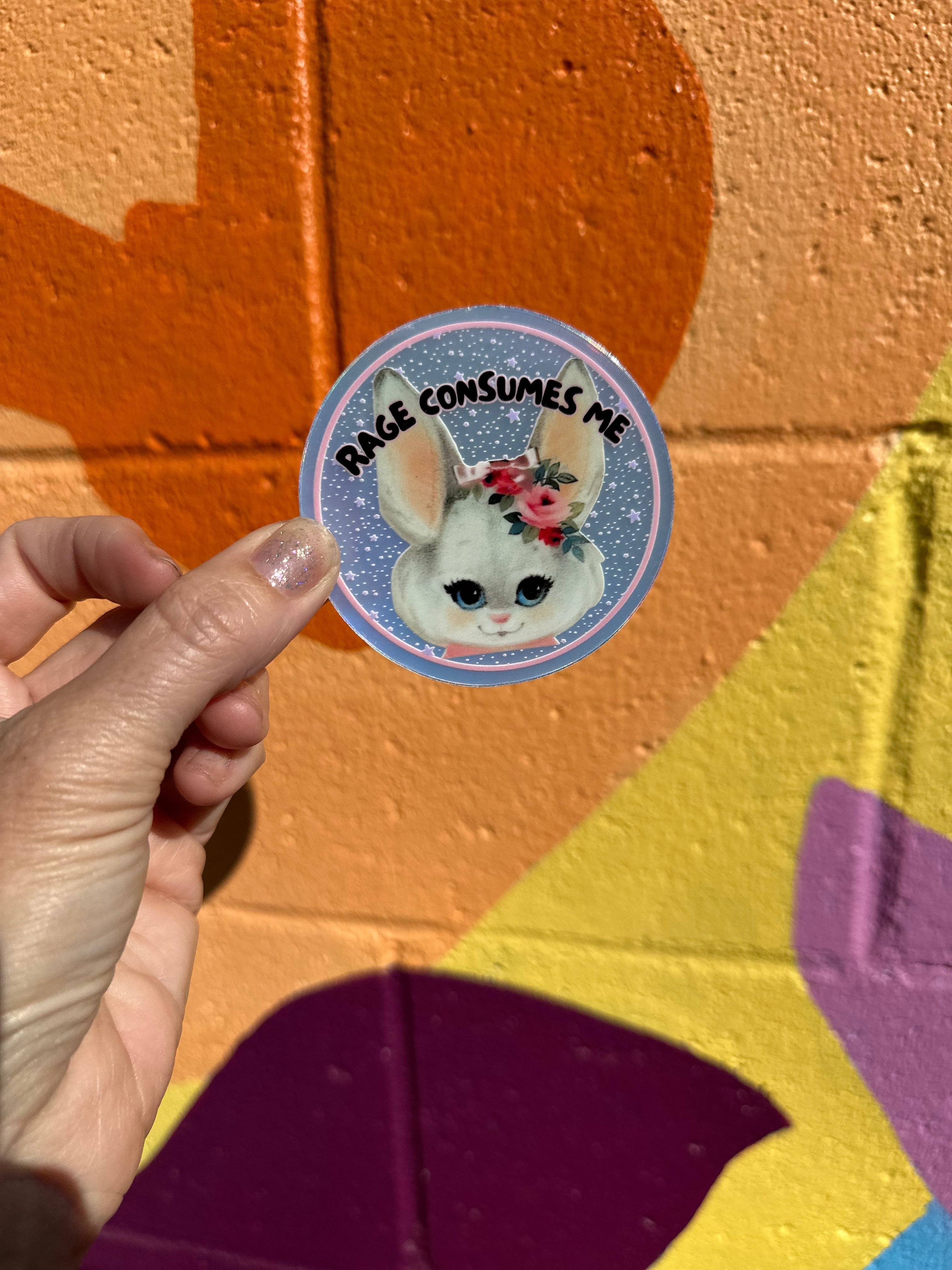 Hilarious Humanitarian - Wholesale Sticker - Rage Consumes Me Sticker (2 colors available)3