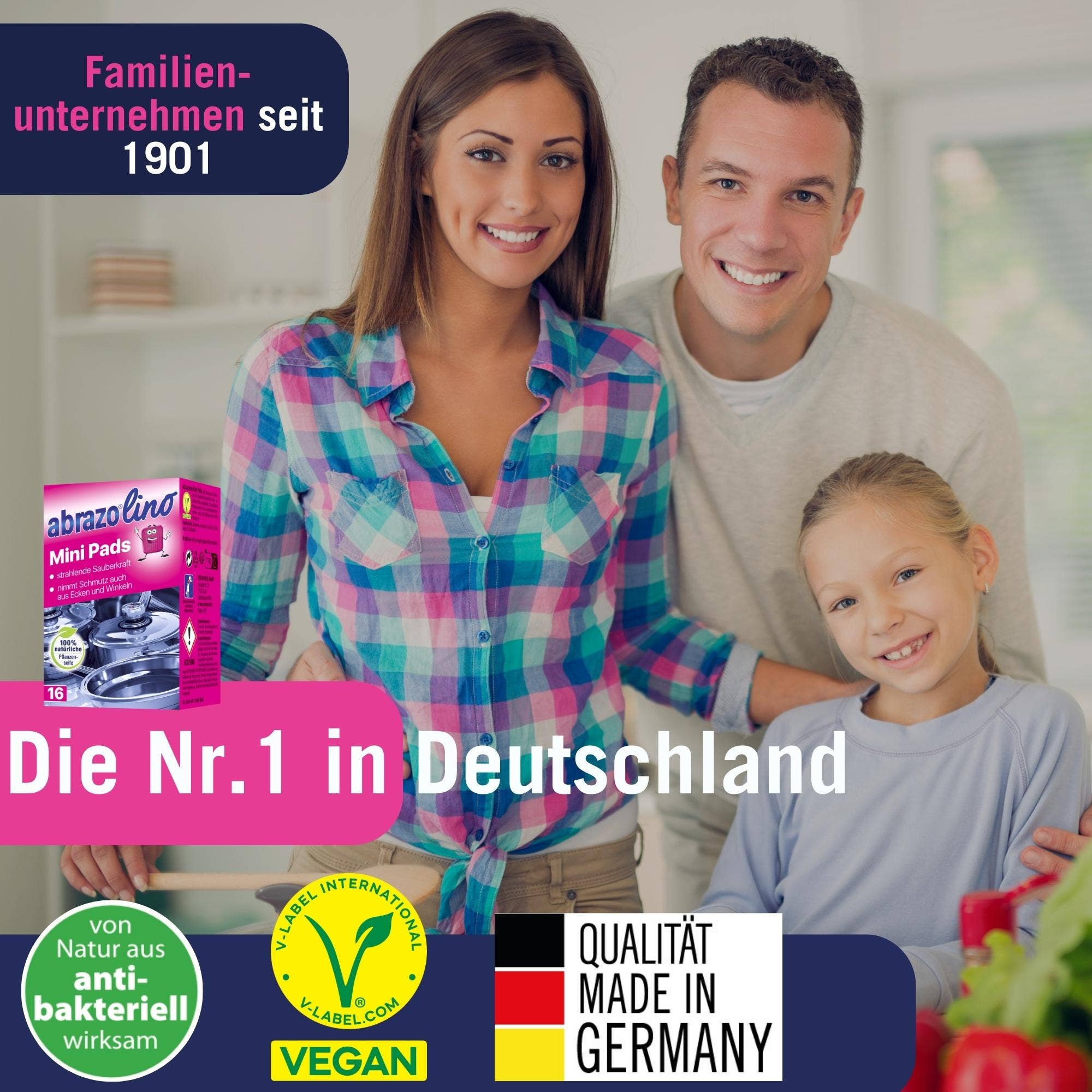 abrazo - Vendita all'ingrosso Spugnetta per pulire - abrazolino Mini Pads - 16 tamponi detergenti saponificati, pratici8