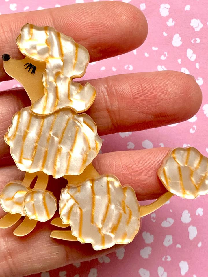 Broche de caniche dorado de estilo vintage para venta al por mayor de Birdie Bananas
