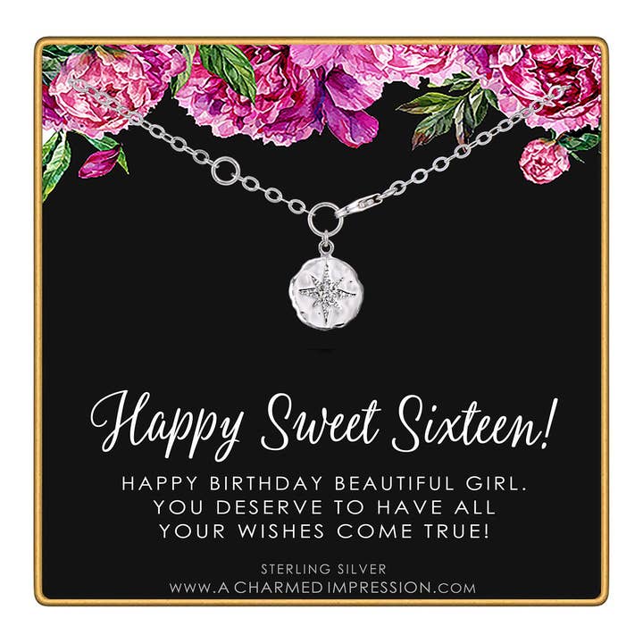 Sweet 16 • Cadeaux de 16e anniversaire pour adolescentes • Bracelet en argent • Breloque en forme d'étoile en diamant cubique • Bracelets pour femmes • Cadeau de 16e anniversaire pour fille, meilleure amie, petite-fille pour la vente par A Charmed Impression