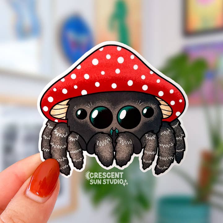 Adesivo Ragno Saltatore Audace, Adesivo Aracnide per la vendita all'ingrosso da parte di Crescent Sun Studio