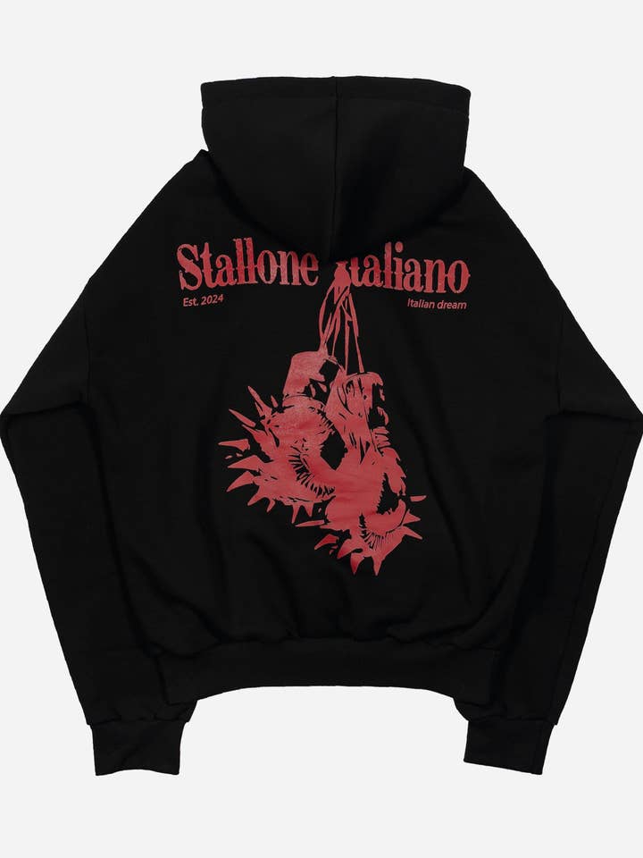 Hoodie Sparring Boxy Preto por atacado de Nero Ottico