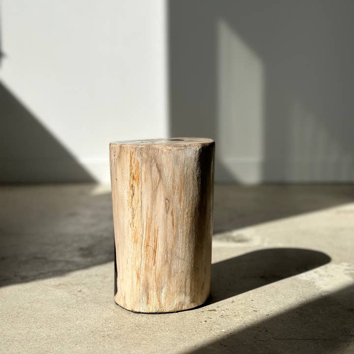 Office Objets - Wholesale Side Table - White petrified wood side table with black spots H:27.5 D:1830