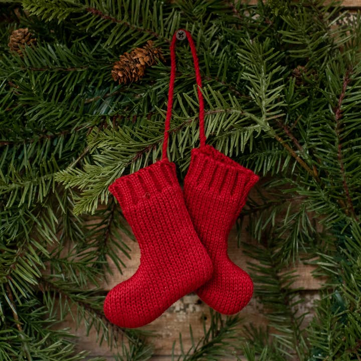 Ragon House - Vente Objets de décoration - ORNEMENT DE BAS ROUGE 4"0