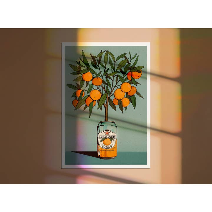 Natasha Robinson - Wholesale Art Print - San Pellegrino & Orange Tree Art Print Home Decor Gift in A41
