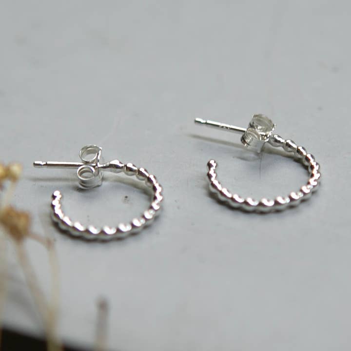 Mini Sterling Silver Hoop Studs beautiful dainty designs for wholesale by The Old Farmhouse Jewellery