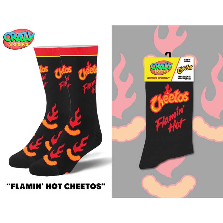 Crazy Socks - Wholesale Socks - Men's - Flamin Hot Cheetos - Mens Crew Folded