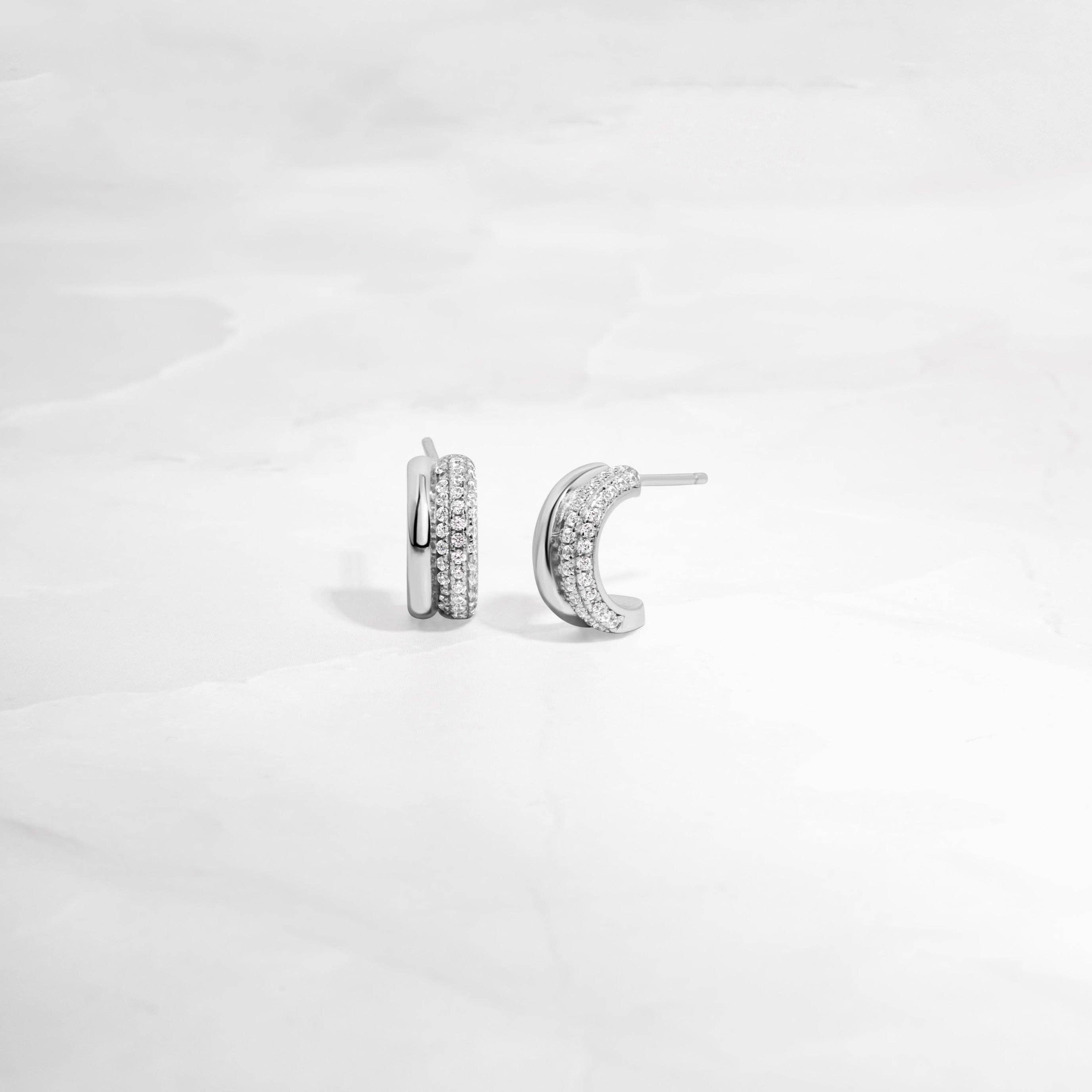 Sami Jewels - Wholesale Hoop Earrings - Pavé Double Hoop Earrings2