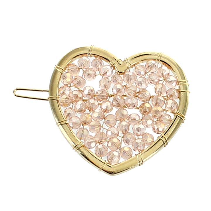 Pince à cheveux coeur en perles de cristal pour la vente par PANNEE