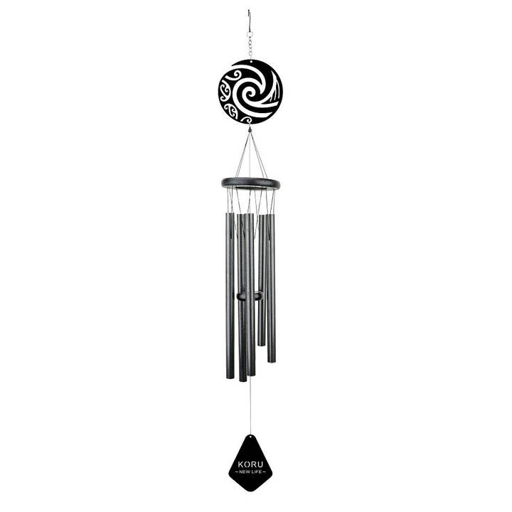 Koru Kiwiana Wind Chime 40" Black for wholesale by Mt Meru Wholesale