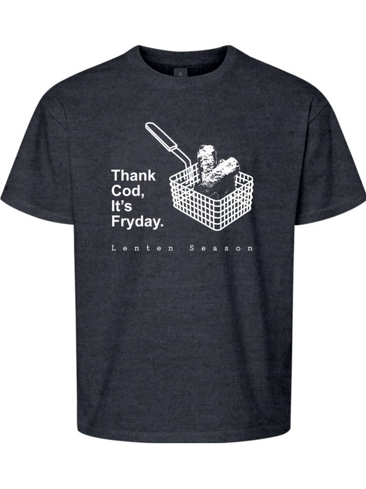 Sock Religious - Wholesale Screen-printed t-shirt – Kids - TCIF Thank Cod, Its Fryday - Fish Fry Youth T-Shirt3