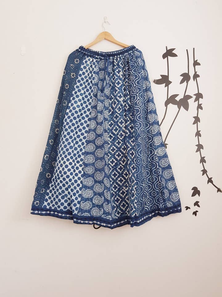 EeshaBoutique Australia - Wholesale Skirt – Women’s - Gypsy Style Indian Cotton Hand Block Printed Skirt3