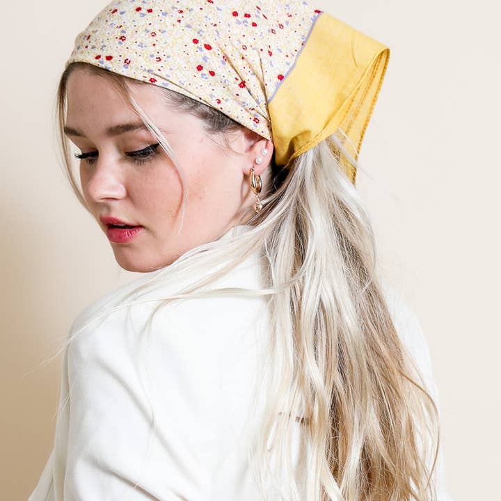 Leto Accessories - Wholesale Bandana - Women's - Floral Wide Country Bandana