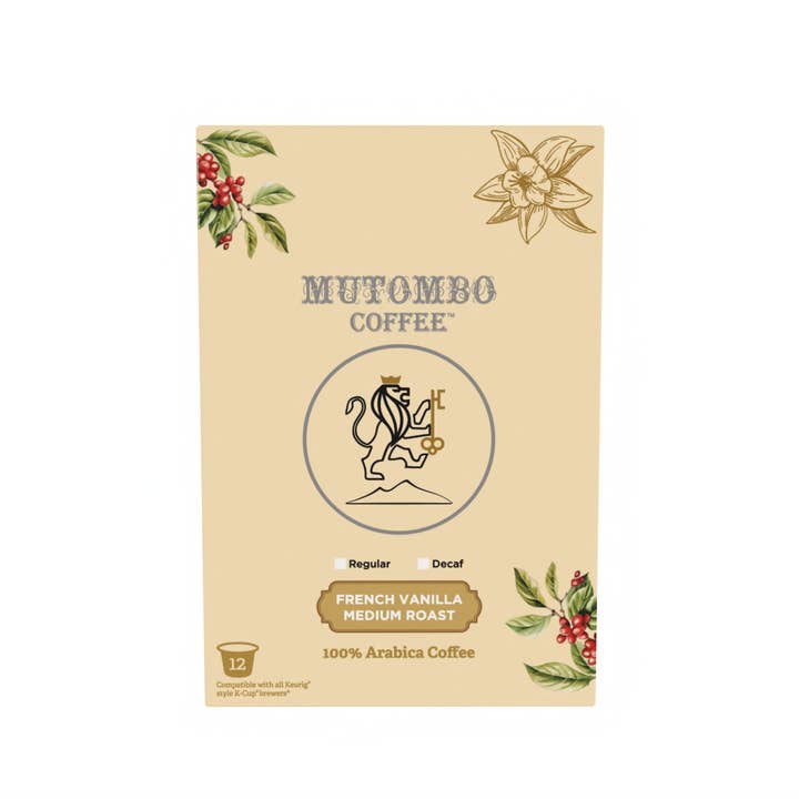 Mutombo Coffee | House Blend, French Vanilla Medium Roast, K Cups, 12 count for wholesale by Mutombo Coffee