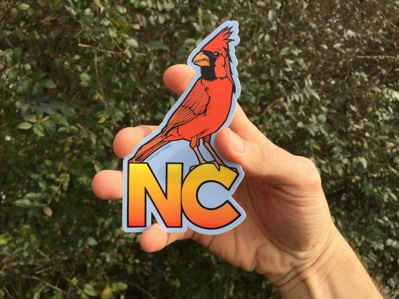 Sprouted Scribbles - Wholesale Sticker - North Carolina Sticker - NC Cardinal Bird Travel Nature2