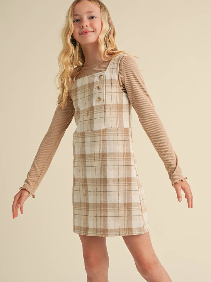 heart and arrow - Wholesale Dress – Kids - TWEEN KIDS GIRLS PLAID SHEATH DRESS (7-12) 1