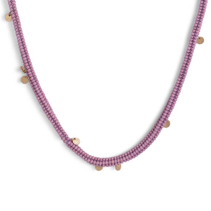 Collier Audacieux à Perles (Violet) pour la vente par Né Nepal