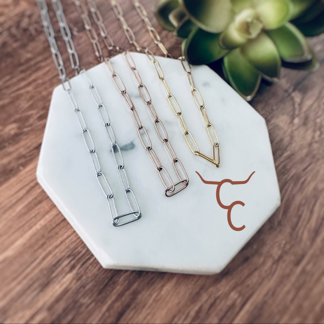 Cowpoke Corral - Wholesale Link & Chain Necklace - PAPER CLIP CHAIN NECKLACE0