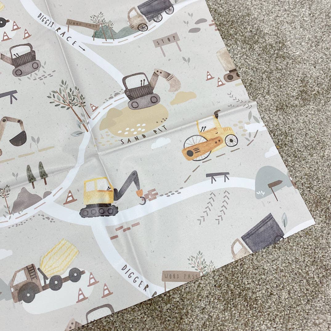 Bobbin and Bumble - Baby Changing Mats – wholesale Mat – Kids & baby – Children’s Splash Mat | Digger Land Print | Wipeable2