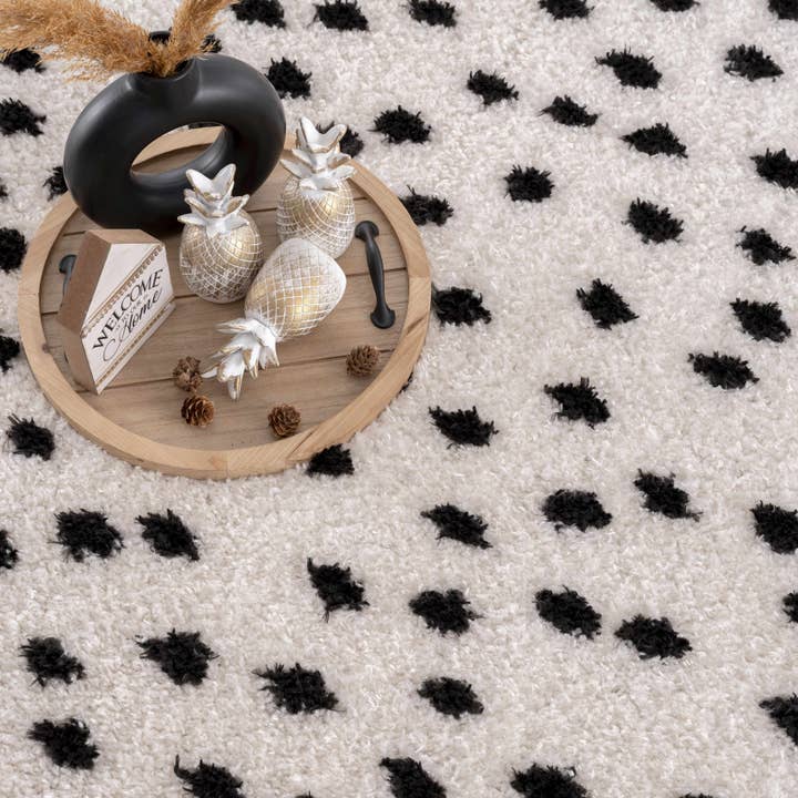 Hauteloom - Wholesale Area Rug - Cansu Black & White Dotted Area Rug13