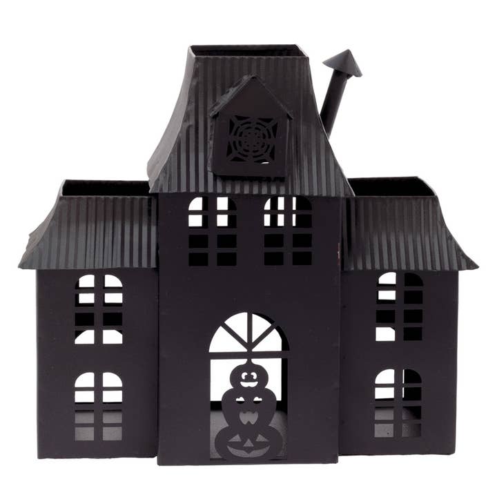 Boston International - Wholesale Decorative Tabletop Object - 10.25" Long Black Metal Haunted Mansion Halloween Décor