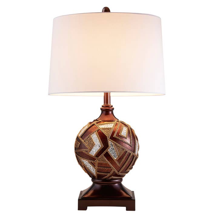 Brown Metallic Mosaic Design Table Lamp and other Purchase Wholesale shine trimmings and fabrics. Free Returns & Net 60 Terms on Faire trending on Faire.