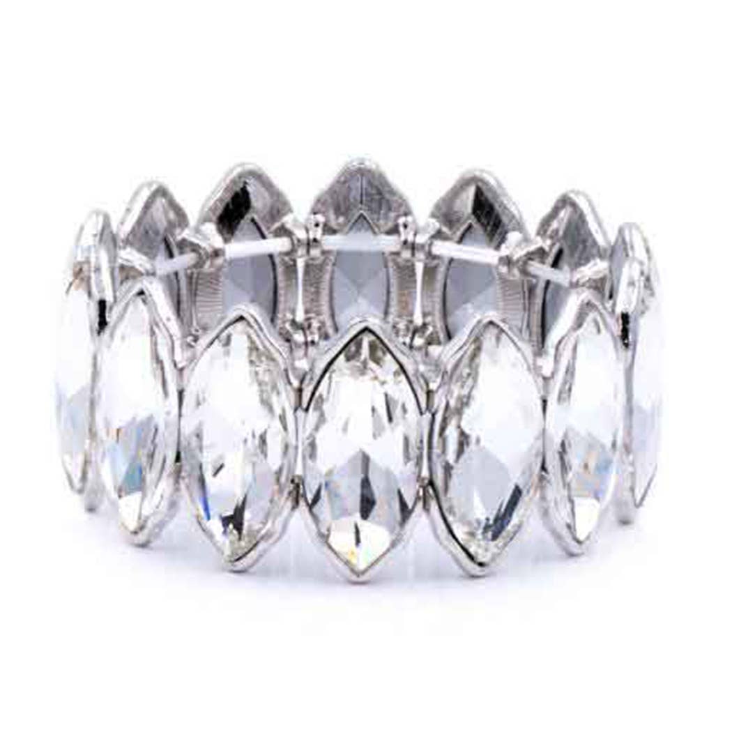 Fashion City - Vente Bracelet de perles - Bracelet élastique en forme de pierre de verre à maillons7