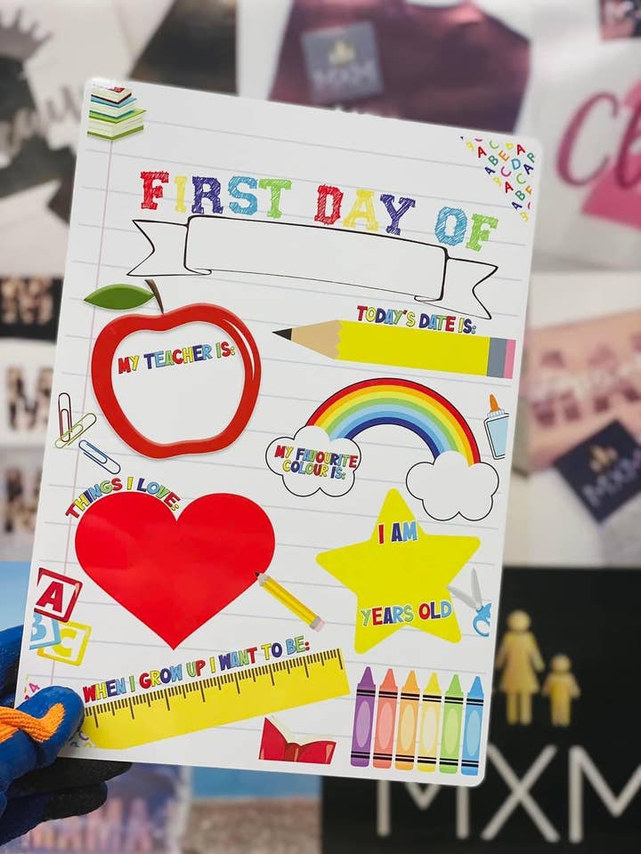 A4 Nursery/School Starter - First Day of Board for wholesale by Mini & Me Clothing