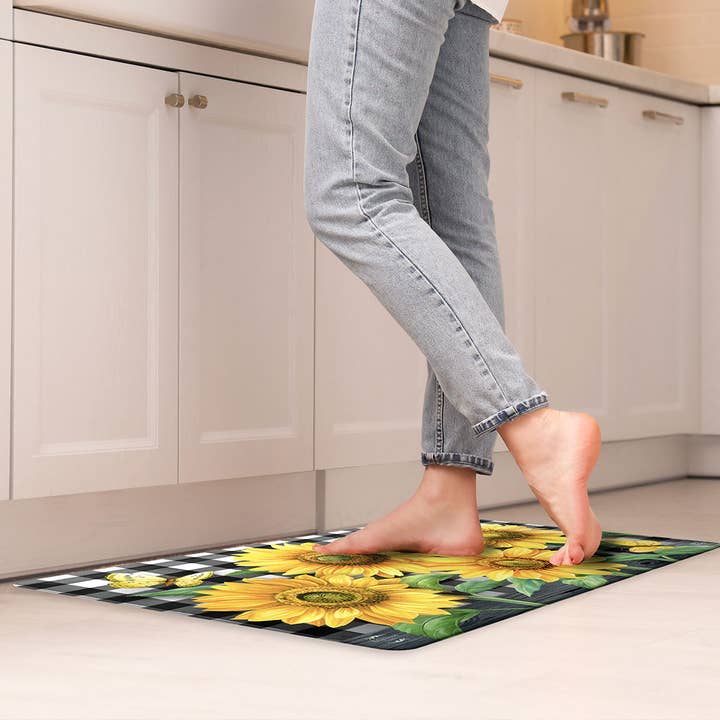 Briarwood Lane - Vente Tapis de sol - Tapis confortable d'automne à carreaux « Tournesols », 30" x 18"1