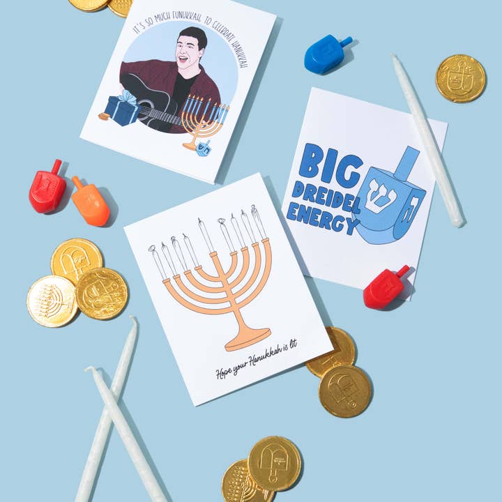 Sammy Gorin LLC - Wholesale Hanukkah Card - Big Dreidel Energy Hanukkah Card