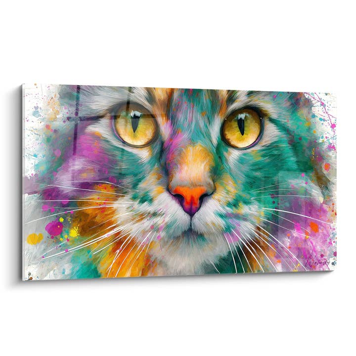 Mehrfarbige Chat-Tabelle - Hypnotischer Blick - American Bobtail Katzenedition für den Großhandel von Walensky