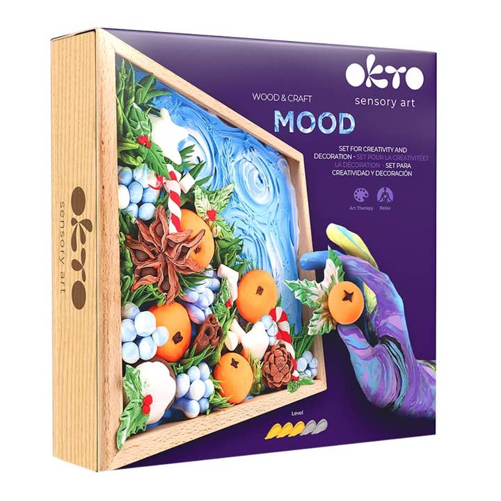 Baby Republic - Wholesale DIY Craft Kit - OKTO Air Dry Clay Wood & Craft Sensory Art - Joy