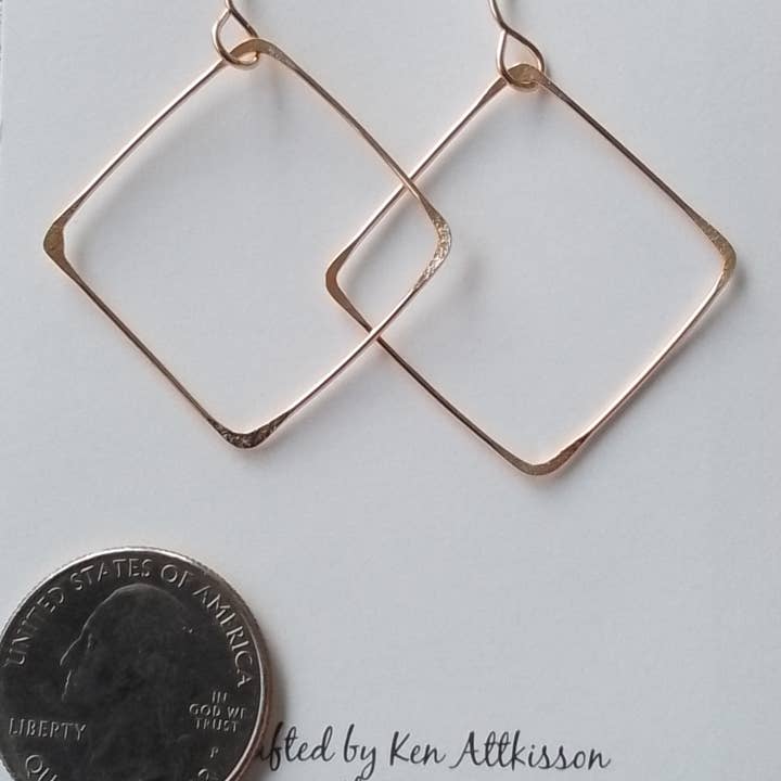 14K guld fyllda örhängen X-stora fyrkanter för wholesale av Ken’s handcrafted jewelry