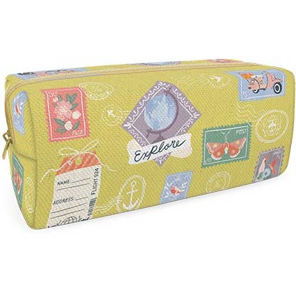 Trousse à cosmétiques petite - Stamps Lime pour la vente par Punch Studio