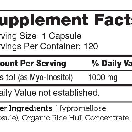 Advanced Nutrition by Zahler - Wholesale Oral Supplement/Vitamin - Inositol 1000 MG Capsules