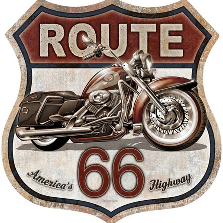 Route 66 Bike Shield Sign for wholesale by Signs 4 Fun
