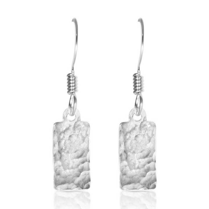Sølv rektangel øreringe for engroshandel hos Hot Spice Jewelry